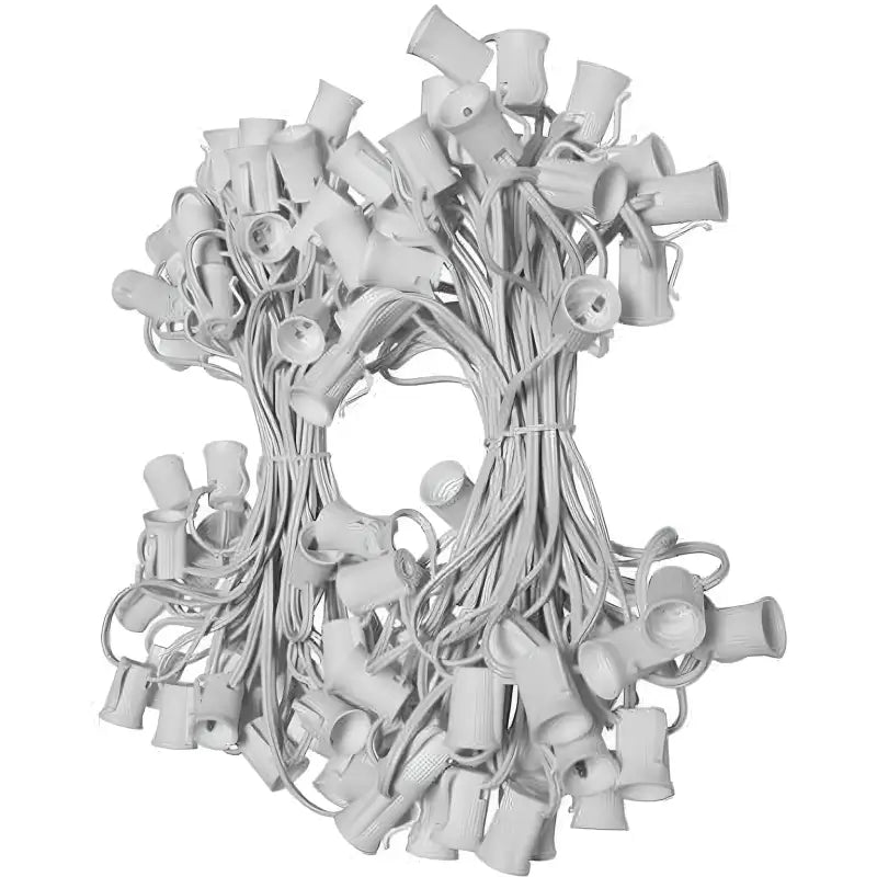 C9 Christmas Light Stringer 100’ 12’’ Spacing White Wire - Christmas Light Installation Accessories