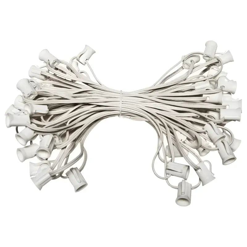C9 Christmas Light Stringer 50’ 12’’ Spacing White Wire - Christmas Light Installation Accessories