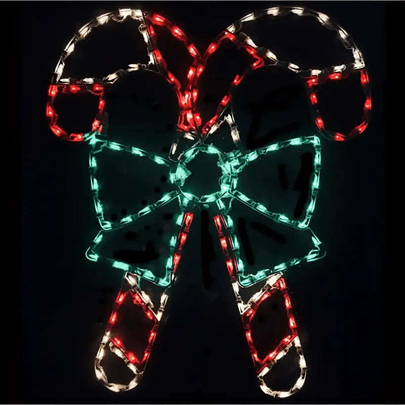 Double Candy Cane with Bow - Wireframes Displays and Yard Art