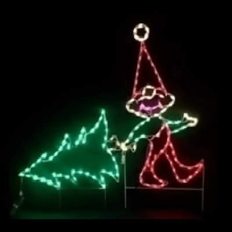 Elf Pulling Tree - Wireframes Displays and Yard Art