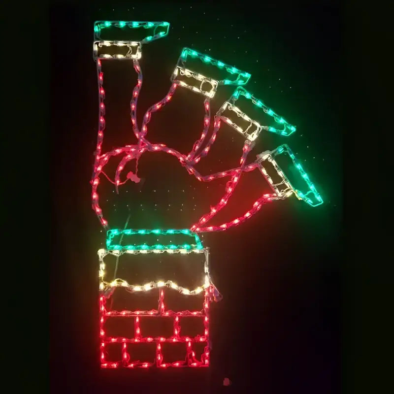 Santa Kicking Feet in Chimney - Wireframes Displays and Yard Art