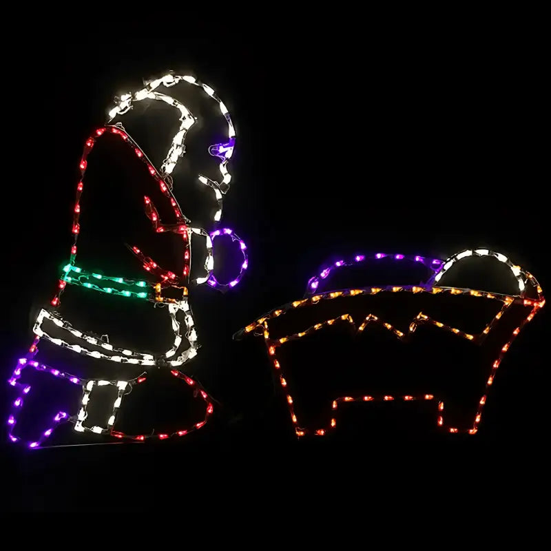 Santa Kneeling in front of Jesus - Wireframes Displays and Yard Art
