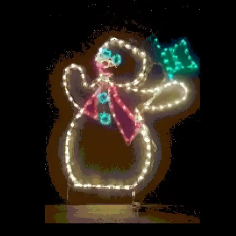 Tipping Hat Snowman Animated Small - Wireframes Displays and Yard Art