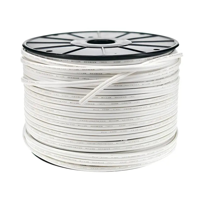 Wire Zipcord 18 Gauge SPT1 1000’ White - Christmas Light Installation Accessories