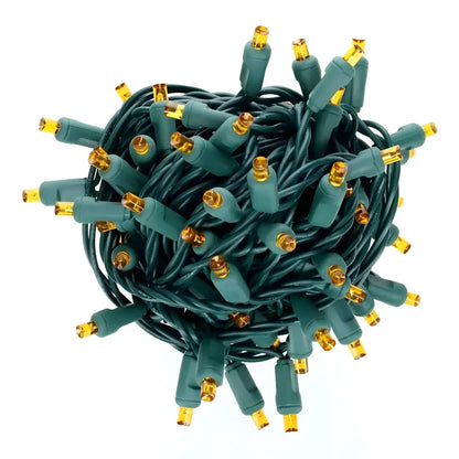 100 5mm Orange LED Christmas Lights 4’’ Spacing - Christmas Lights