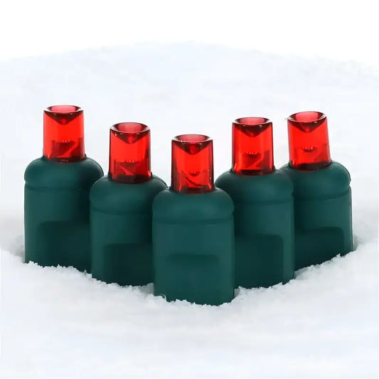 100 5mm Red LED Christmas Lights 4’’ Spacing - Christmas Lights