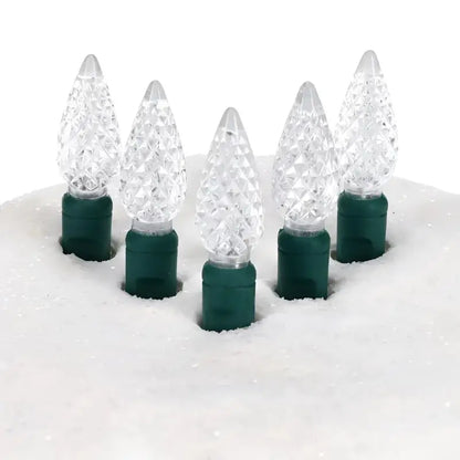 100 C6 Cool White LED Christmas Lights 4’’ Spacing - Christmas Lights