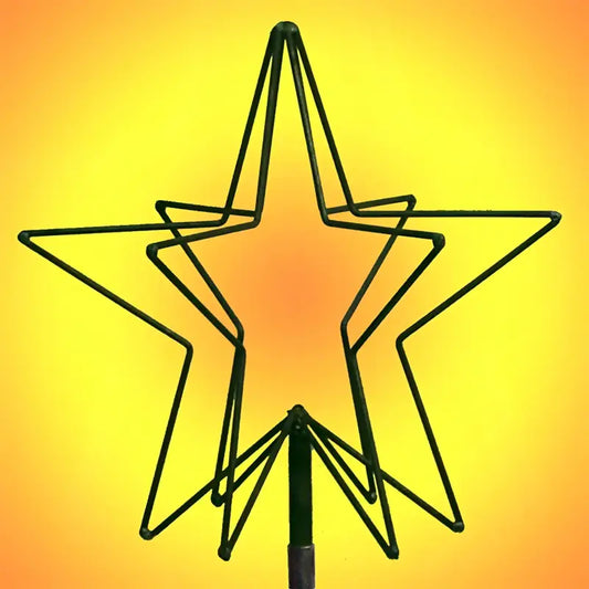 12 Inch 3D Star Tree Topper - Christmas Light Installation Accessories