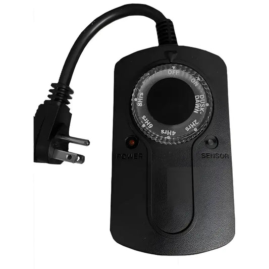 2 Outlet 15 Amp Outdoor Photocell Timer - Christmas Light Installation Accessories