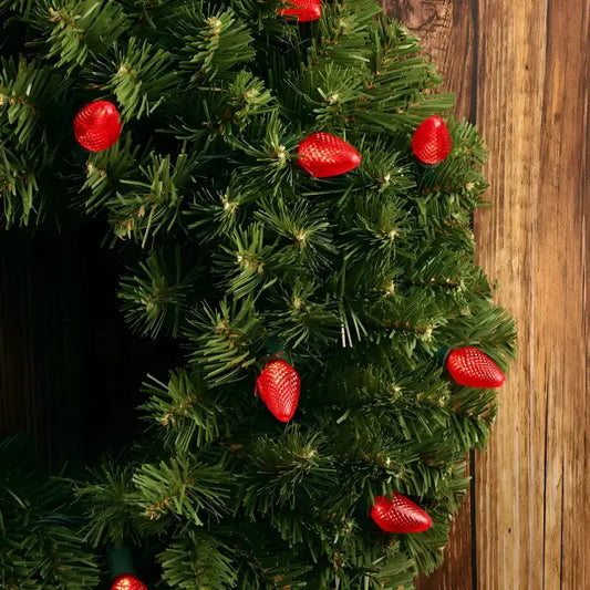 25 C7 Red LED Christmas Lights 8’’ Spacing - Christmas Lights