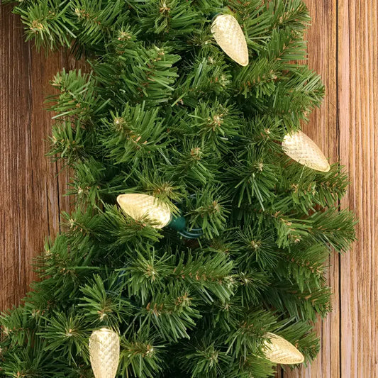 25 C9 Warm White LED Christmas Lights 8’’ Spacing - Christmas Lights