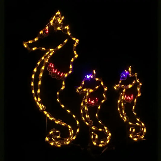 3 Pc Sea Horse 1 Lg 2 Sm - Wireframes Displays and Yard Art