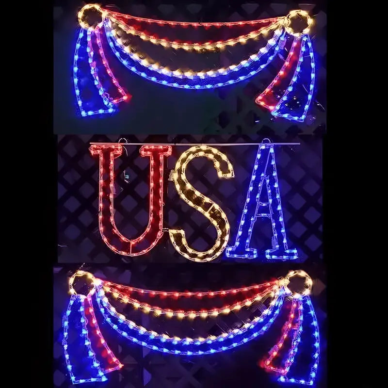 3 Piece U.S.A. with Banners - Wireframes Displays and Yard Art