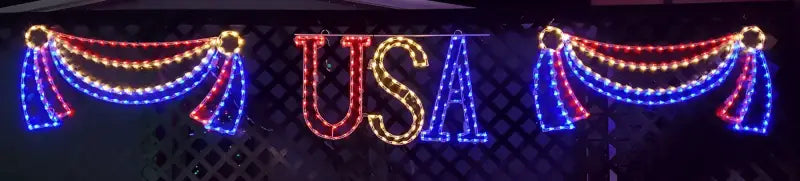 3 Piece U.S.A. with Banners - Wireframes Displays and Yard Art