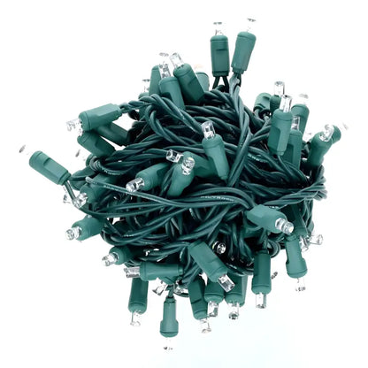 35 5mm Cool White LED Christmas Lights 4’’ Spacing - Christmas Lights