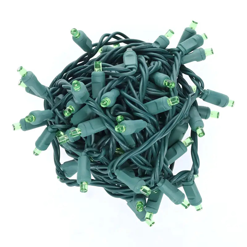 35 5mm Green LED Christmas Lights 4’’ Spacing - Christmas Lights