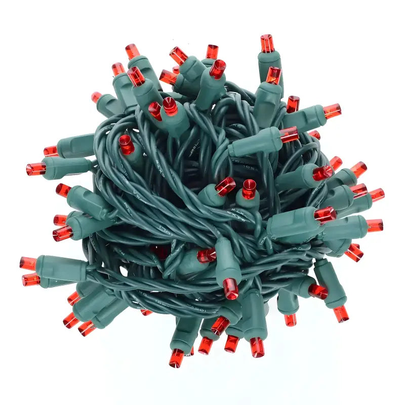 35 5mm Red LED Christmas Lights 4’’ Spacing - Christmas Lights