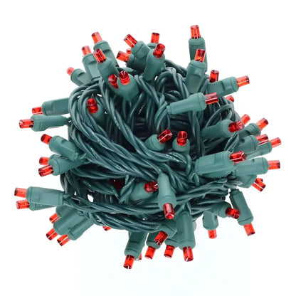 35 5mm Red LED Christmas Lights 4’’ Spacing - Christmas Lights