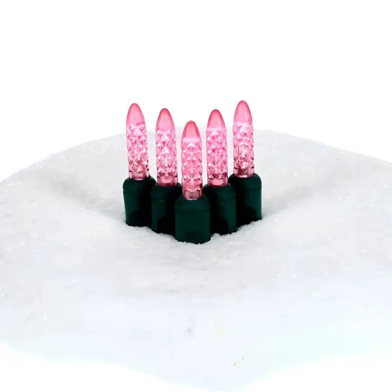 35 M5 Pink LED Christmas Lights 4’’ Spacing - Christmas Lights