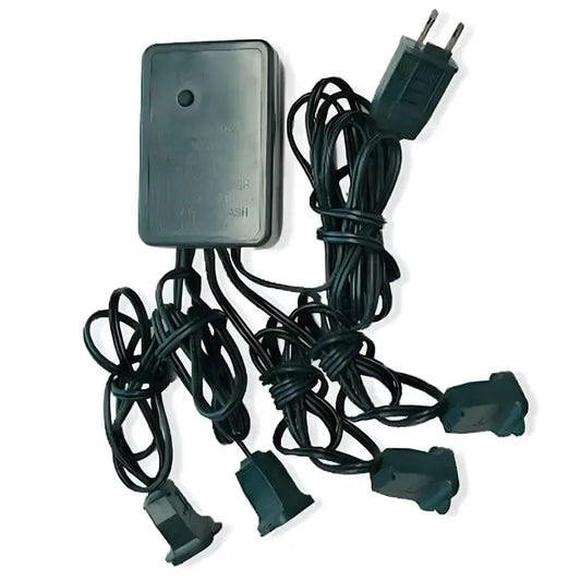 4 Channel Chase Controller with Push Button - 8 Functions Weatherproof - Christmas Light Installation Accessories