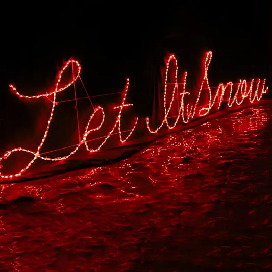 4ft Tall Let It Snow w/ RGB Lights - Designer Series Display - Wireframes Displays and Yard Art