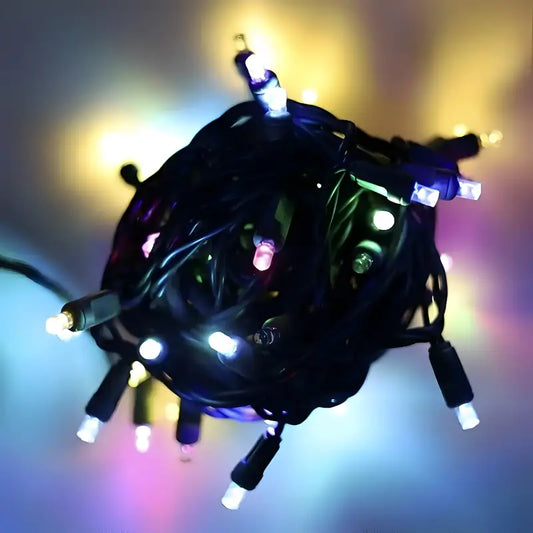 50 5mm ColorSplash Magic RGB Morphing Warm White Slow Fade LED Christmas Lights 6’’ Spacing - Christmas Lights