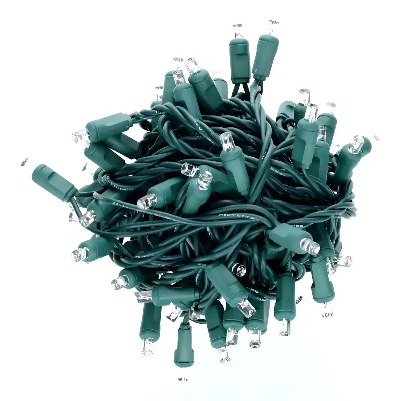 50 5mm Cool White LED Christmas Lights 4’’ Spacing - Christmas Lights