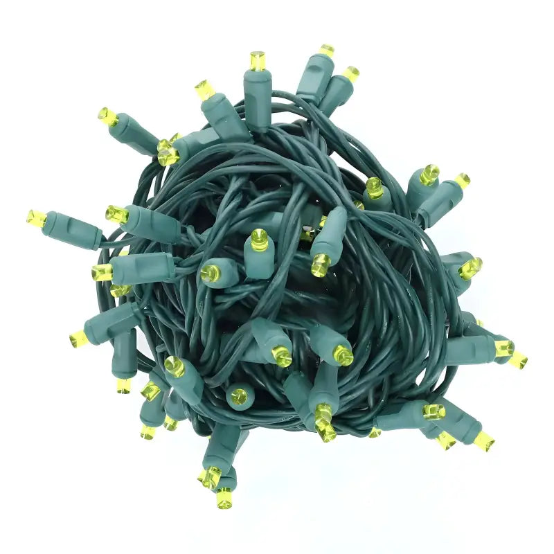 50 5mm Gold LED Christmas Lights 4’’ Spacing - Christmas Lights