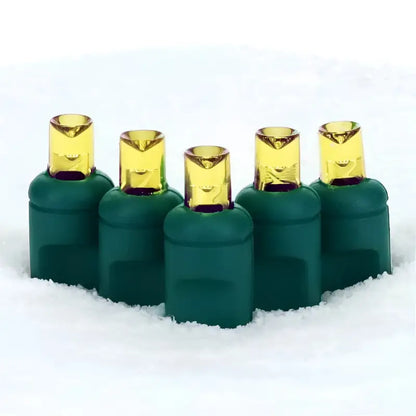 50 5mm Gold LED Christmas Lights 4’’ Spacing - Christmas Lights