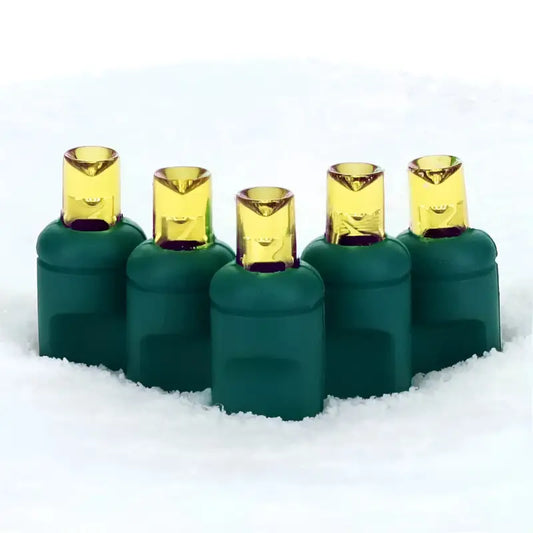 50 5mm Gold LED Christmas Lights 4’’ Spacing - Christmas Lights