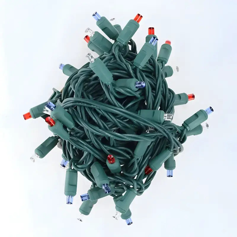 50 5mm Red Cool White Blue SuperSpark LED Strobe Lights 6’’ Spacing - Christmas Lights