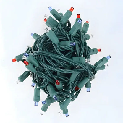 50 5mm Red Cool White Blue SuperSpark LED Strobe Lights 6’’ Spacing - Christmas Lights