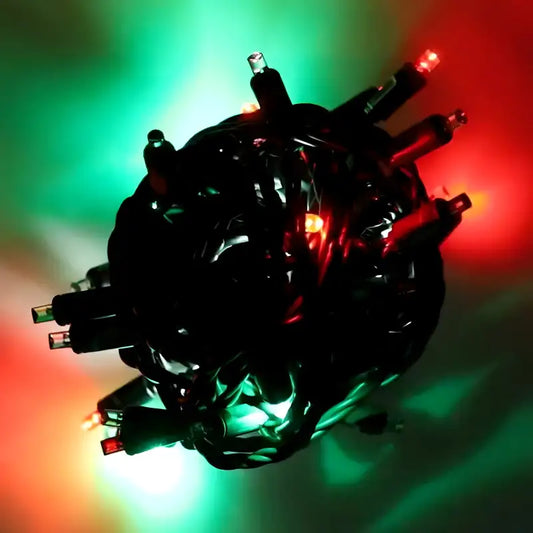 50 5mm Red Green Cool White SuperSpark LED Strobe Lights 6’’ Spacing - Christmas Lights