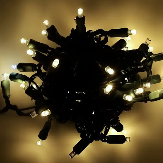 50 5mm Warm White Cool White Dazzle Strobing/Static LED Strobe Lights 6’’ Spacing - Christmas Lights