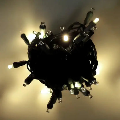 50 5mm Warm White SuperSpark LED Strobe Lights 6’’ Spacing - Christmas Lights