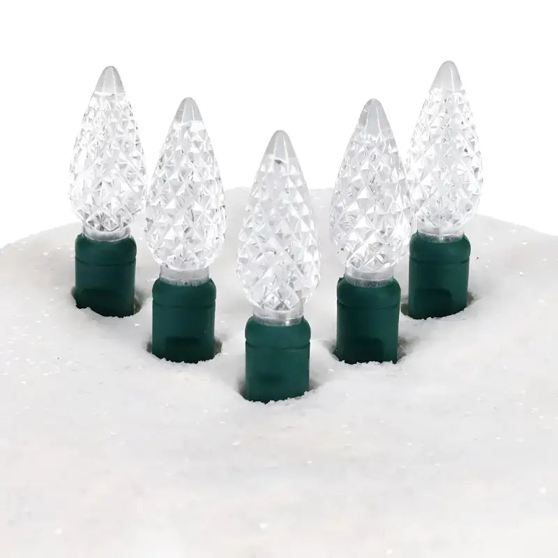 50 C6 Cool White LED Christmas Lights 4’’ Spacing - Christmas Lights