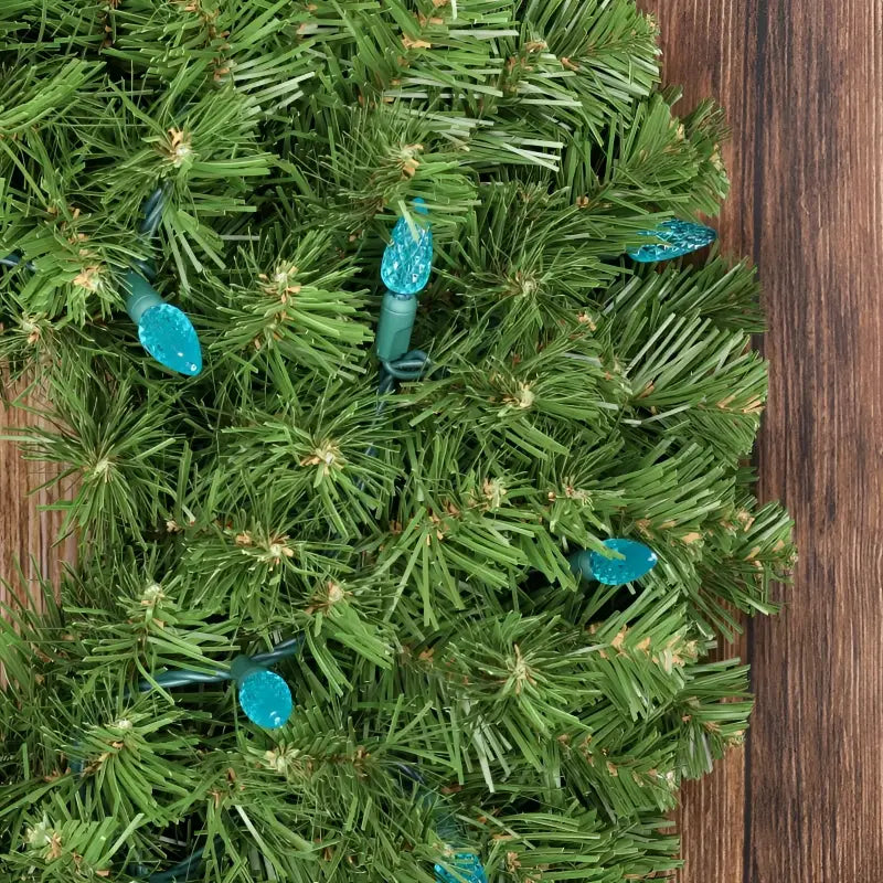 50 C6 Teal LED Christmas Lights 4’’ Spacing - Christmas Lights