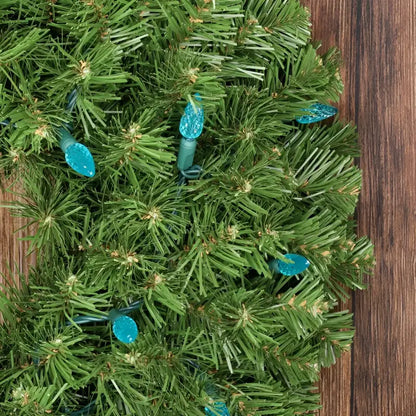 50 C6 Teal LED Christmas Lights 4’’ Spacing - Christmas Lights