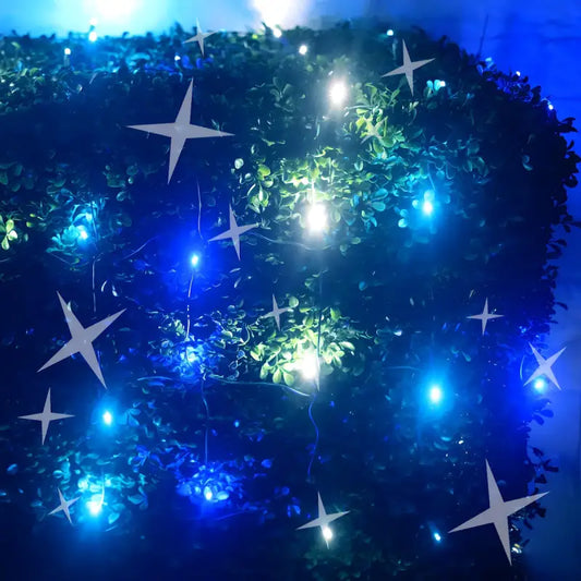 5mm 4’ x 6’ Arctic Blue Cool White Teal DreamSpark Smooth Fade LED Net Lights - Christmas Lights