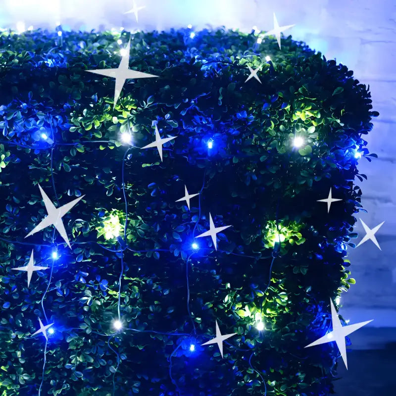 5mm 4’ x 6’ Blue Cool White DreamSpark Smooth Fade LED Net Lights - Christmas Lights