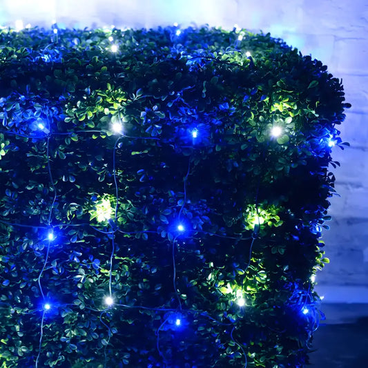 5mm 4’ x 6’ Blue Cool White LED Net Lights - Christmas Lights