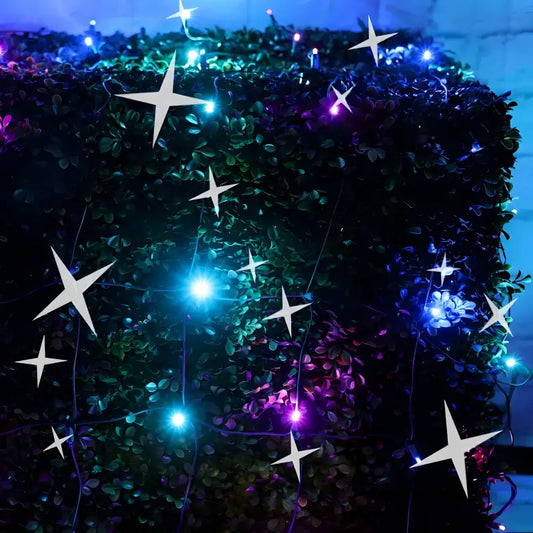 5mm 4’ x 6’ Stardust Blue Purple Teal DreamSpark Smooth Fade LED Net Lights - Christmas Lights