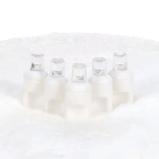 70 5mm Cool White LED Christmas Lights 4’’ Spacing White Wire - Christmas Lights