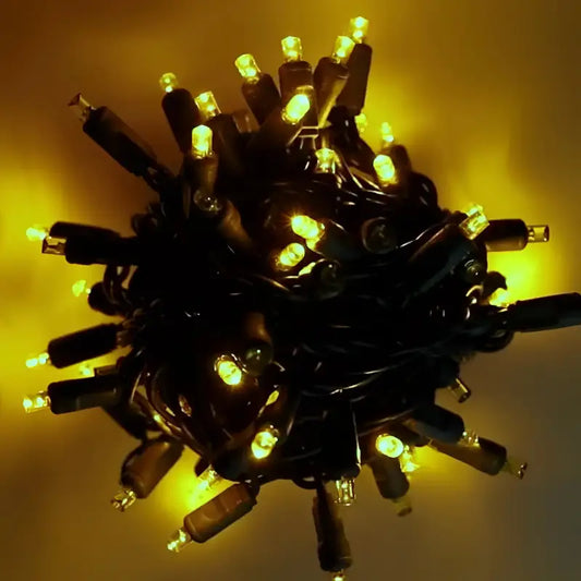 70 5mm Gold DreamSpark Slow Fade LED Christmas Lights 4’’ Spacing - Christmas Lights