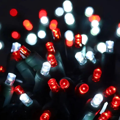 70 5mm Red Cool White LED Christmas Lights 4’’ Spacing - Christmas Lights