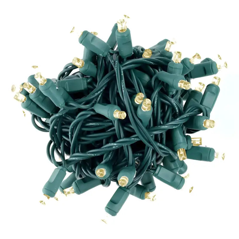 70 5mm Warm White LED Christmas Lights 4’’ Spacing - Christmas Lights