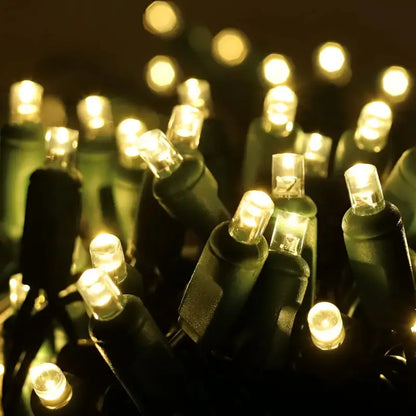 70 5mm Warm White LED Christmas Lights 4’’ Spacing - Christmas Lights