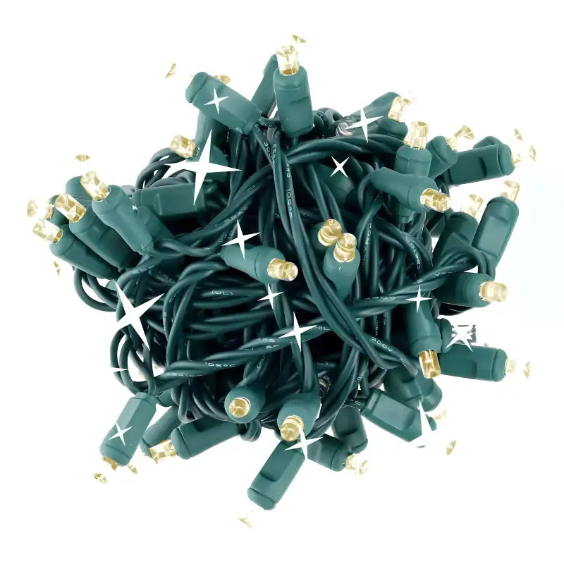 70 5mm Warm White Twinkle LED Christmas Lights 4’’ Spacing - Christmas Lights