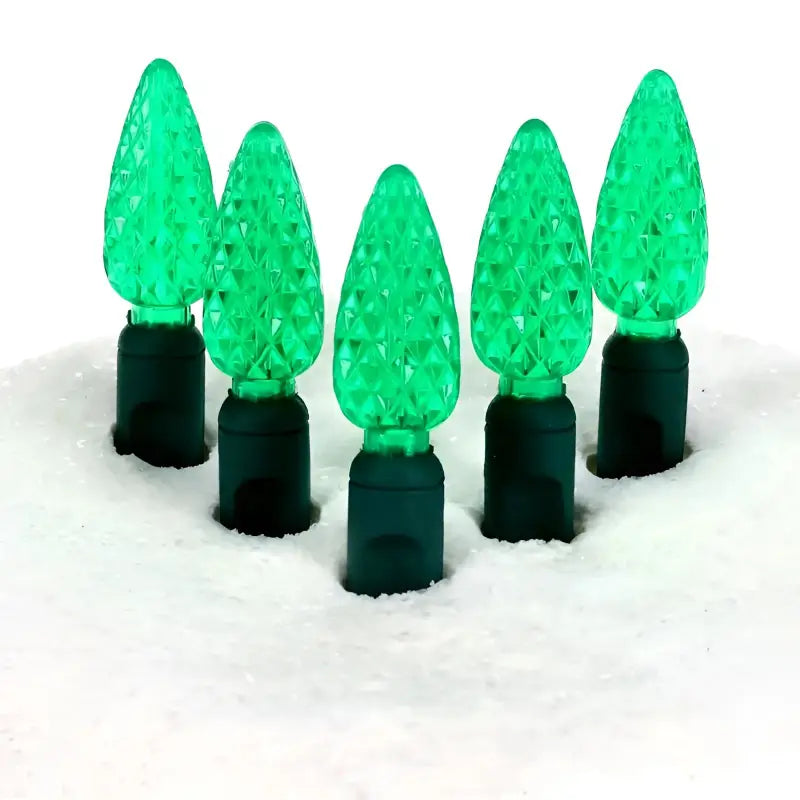 70 C6 Green LED Christmas Lights 4’’ Spacing - Christmas Lights
