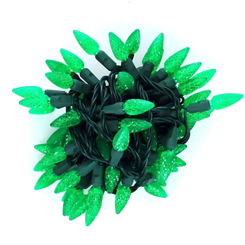 70 C6 Green LED Christmas Lights 4’’ Spacing - Christmas Lights